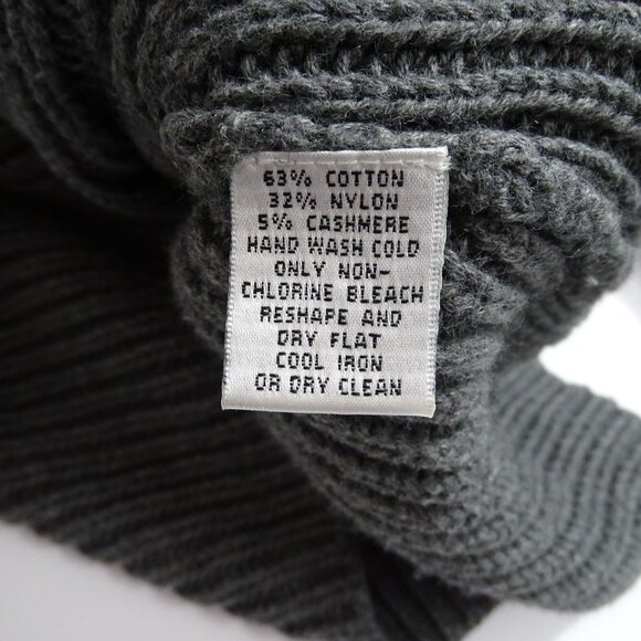 Vintage Talbots Gray Ribbed Toggle Cardigan Sweater Women Size L Fisherman - Picture 5 of 5